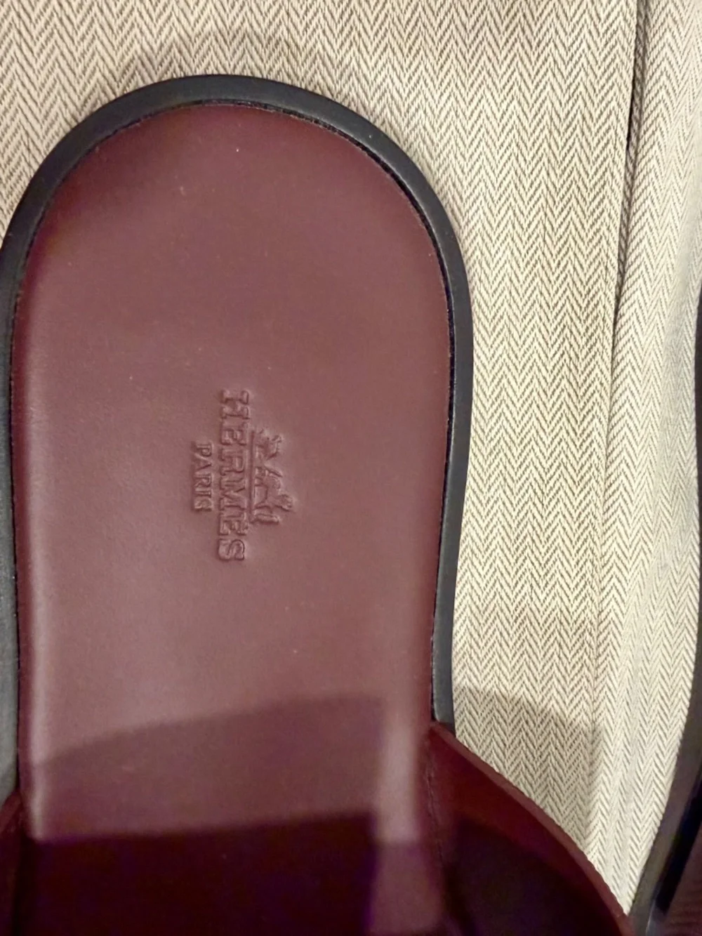 Hermès Izmir Sandals Men's 45 Burgundy Leather NEW
